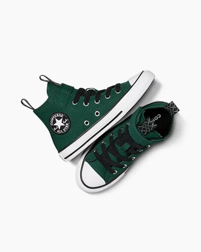 Zapatillas Converse Chuck Taylor All Star Sporty Easy-On Niños Verde Negras Blancas Chile | C-17930529