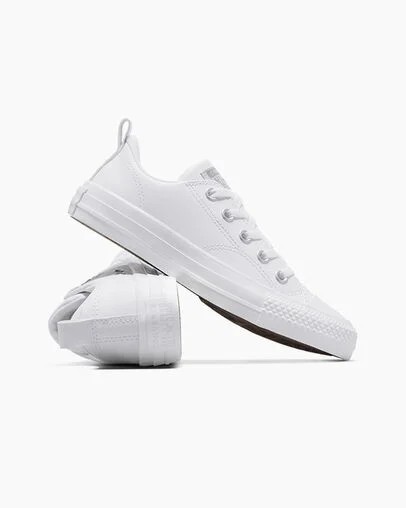 Zapatillas Converse Chuck Taylor All Star Malden Street Leather Niños Blancas Chile | C-09823679