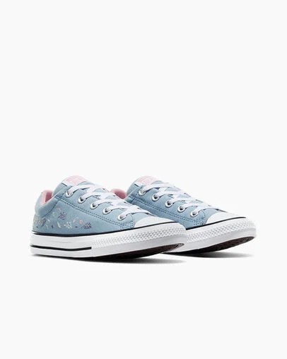 Zapatillas Converse Chuck Taylor All Star Street Tiny Florals Niños Azules Rosas Chile | C-56342799