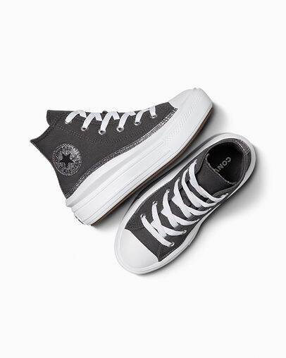 Zapatillas Converse Chuck Taylor All Star Move Glitter Niños Negras Blancas Chile | C-35870469