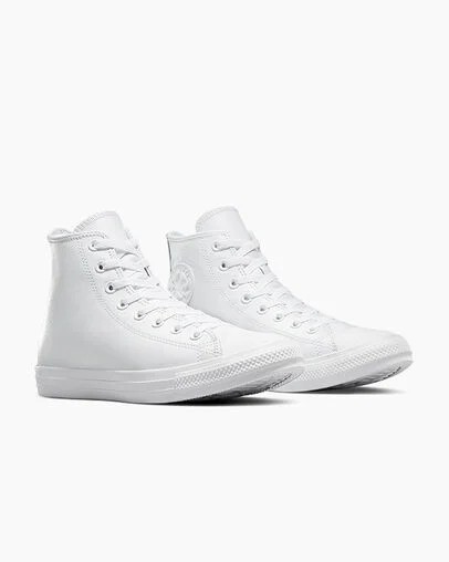 Zapatillas Converse Chuck Taylor All Star Leather Hombre Blancas Chile | C-27518949