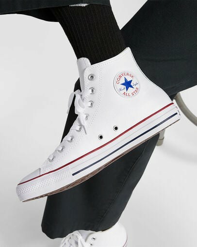 Zapatillas Converse Chuck Taylor All Star Leather Hombre Blancas Chile | C-92375189