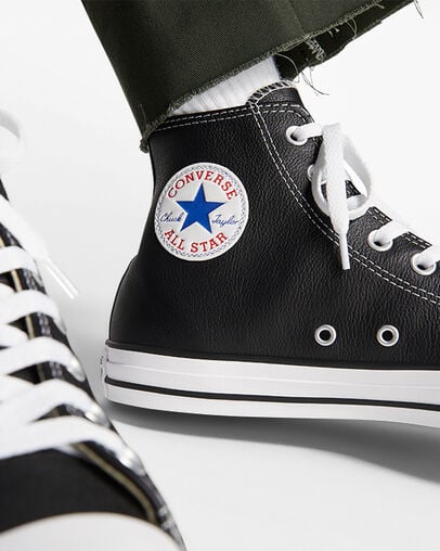 Zapatillas Converse Chuck Taylor All Star Leather Hombre Negras Chile | C-62193809