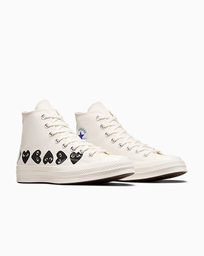 Zapatillas Converse Converse x PLAY Comme des Garçons Chuck 70 Multi Heart Hombre Blancas Negras Chile | C-51786949