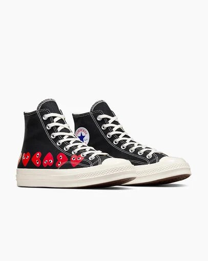 Zapatillas Converse Converse x PLAY Comme des Garçons Chuck 70 Multi Heart Hombre Negras Rojas Chile | C-16943029