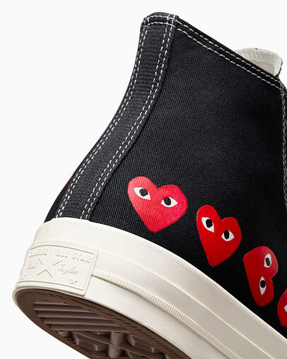 Zapatillas Converse Converse x PLAY Comme des Garçons Chuck 70 Multi Heart Hombre Negras Rojas Chile | C-16943029