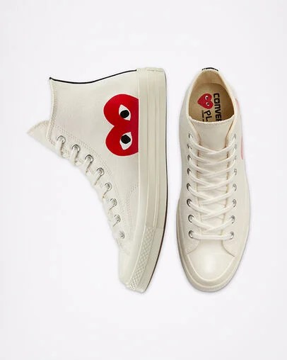 Zapatillas Converse Converse x PLAY Comme des Garçons Chuck 70 Hombre Blancas Rojas Chile | C-70456199