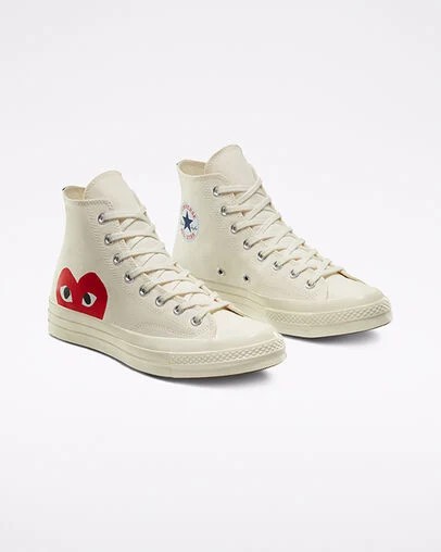 Zapatillas Converse Converse x PLAY Comme des Garçons Chuck 70 Hombre Blancas Rojas Chile | C-70456199