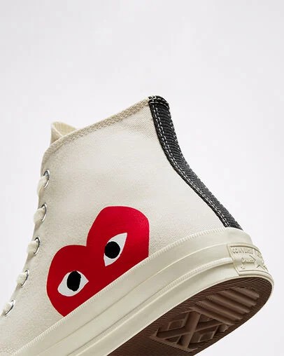 Zapatillas Converse Converse x PLAY Comme des Garçons Chuck 70 Hombre Blancas Rojas Chile | C-70456199