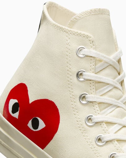 Zapatillas Converse Converse x PLAY Comme des Garçons Chuck 70 Hombre Blancas Rojas Chile | C-70456199