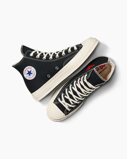 Zapatillas Converse PLAY Comme des Garçons Single Heart Chuck 70 Hombre Negras Rojas Chile | C-86739059