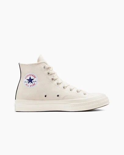 Zapatillas Converse PLAY Comme des Garçons Single Heart Chuck 70 Hombre Blancas Rojas Negras Chile | C-45683279