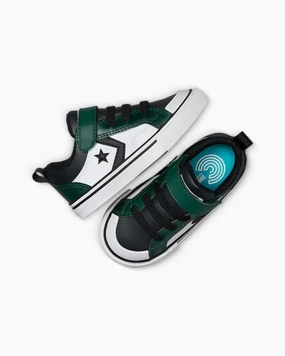 Zapatillas Converse Pro Blaze Niños Verde Negras Blancas Chile | C-58492019