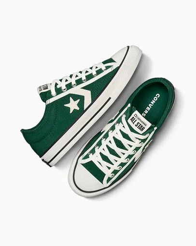 Zapatillas Converse Star Player 76 Luxe Niños Verde Blancas Negras Chile | C-92637509