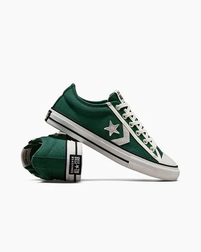 Zapatillas Converse Star Player 76 Luxe Niños Verde Blancas Negras Chile | C-92637509