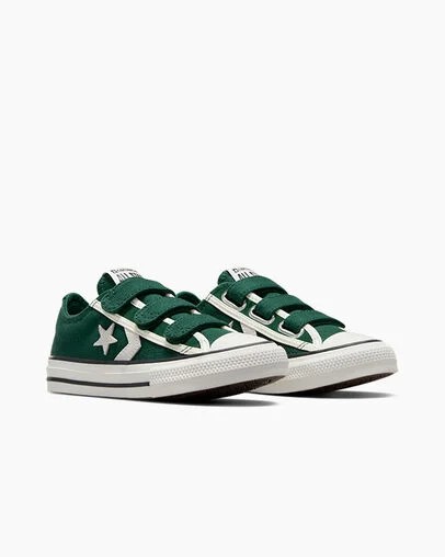 Zapatillas Converse Star Player 76 Luxe Niños Verde Blancas Negras Chile | C-07846259