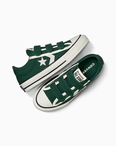 Zapatillas Converse Star Player 76 Luxe Niños Verde Blancas Negras Chile | C-07846259