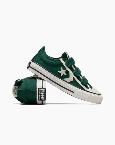 Zapatillas Converse Star Player 76 Luxe Niños Verde Blancas Negras Chile | C-07846259