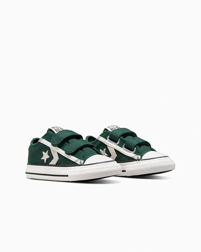 Zapatillas Converse Star Player 76 Luxe Niños Verde Blancas Negras Chile | C-51248079