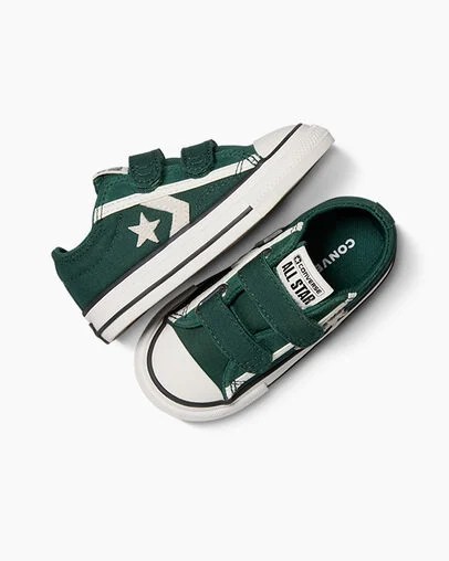 Zapatillas Converse Star Player 76 Luxe Niños Verde Blancas Negras Chile | C-51248079