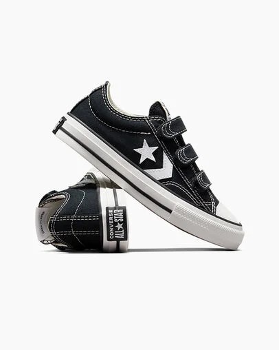 Zapatillas Converse Star Player 76 Niños Negras Blancas Chile | C-98361049