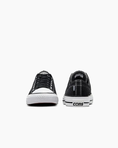 Zapatillas Skate Converse CONS Chuck Taylor All Star Pro Suede Mujer Negras Blancas Chile | C-25031489