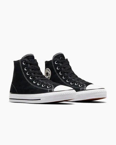 Zapatillas Skate Converse CONS Chuck Taylor All Star Pro Suede Mujer Negras Blancas Chile | C-12736049