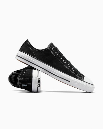 Zapatillas Skate Converse CONS Chuck Taylor All Star Pro Suede Mujer Negras Blancas Chile | C-94368709