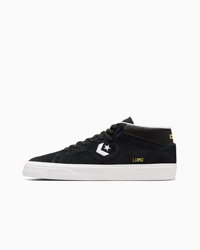 Zapatillas Skate Converse CONS Louie Lopez Pro Suede and Leather Mujer Negras Blancas Chile | C-94306829