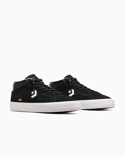 Zapatillas Skate Converse CONS Louie Lopez Pro Suede and Leather Mujer Negras Blancas Chile | C-94306829