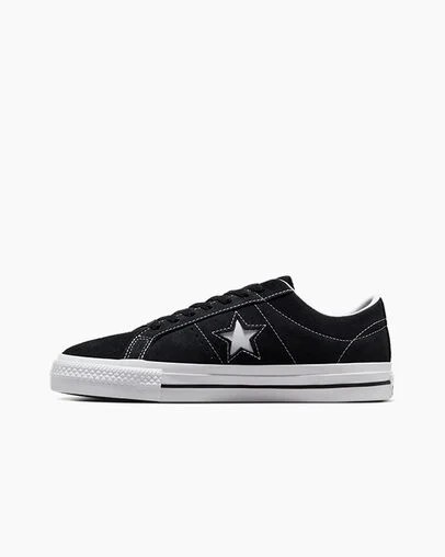 Zapatillas Skate Converse CONS One Star Pro Suede Mujer Negras Blancas Chile | C-75491269