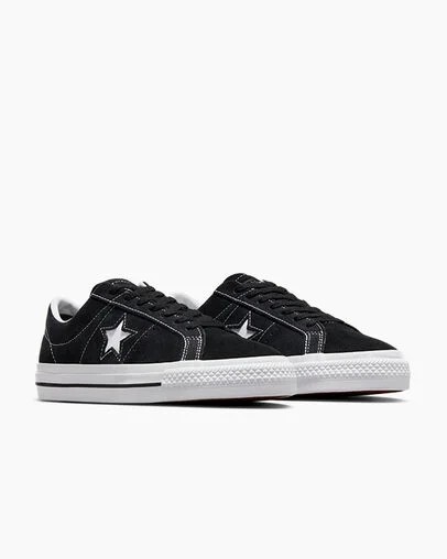 Zapatillas Skate Converse CONS One Star Pro Suede Mujer Negras Blancas Chile | C-75491269