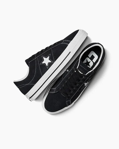 Zapatillas Skate Converse CONS One Star Pro Suede Mujer Negras Blancas Chile | C-75491269