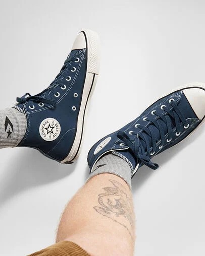 Zapatillas Skate Converse Chuck Taylor All Star Pro Suede Mujer Azul Marino Negras Chile | C-82973019