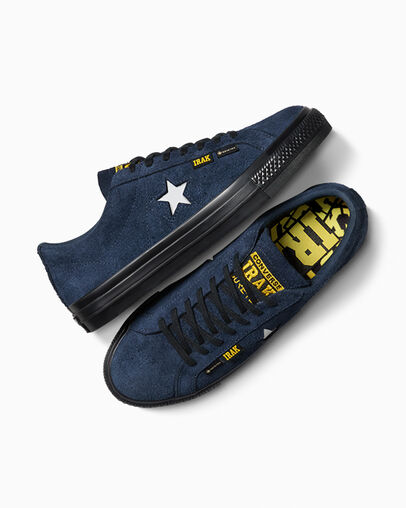 Zapatillas Skate Converse Converse x IRAK NYC One Star Pro Mujer Azul Marino Negras Amarillo Chile | C-60534919