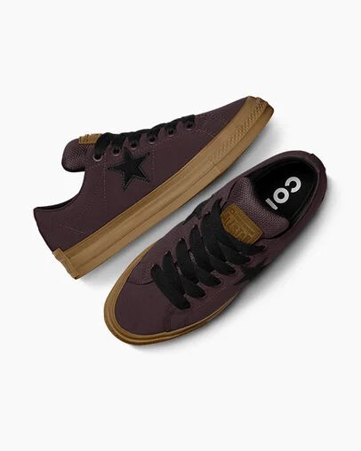 Zapatillas Skate Converse One Star Puff Mujer Burdeos Negras Chile | C-65418029