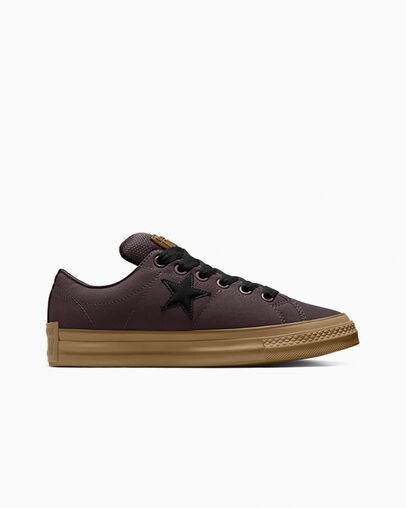 Zapatillas Skate Converse One Star Puff Mujer Burdeos Negras Chile | C-65418029