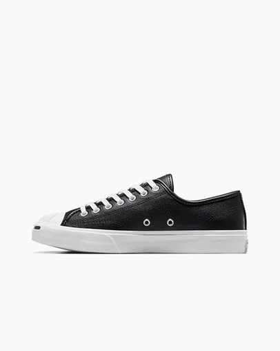 Zapatillas Tenis Converse Jack Purcell Leather Hombre Negras Blancas Chile | C-58934019