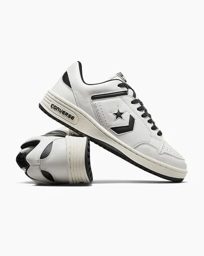 Zapatillas Tenis Converse Weapon Leather Hombre Blancas Negras Chile | C-57629039