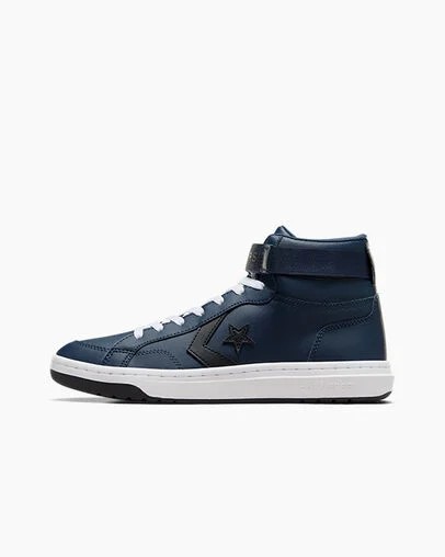 Zapatillas de Baloncesto Converse Pro Blaze V2 Leather Mujer Azul Marino Negras Blancas Chile | C-28374659