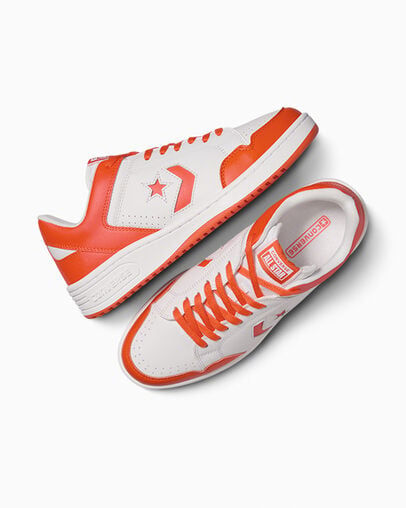 Zapatillas de Baloncesto Converse Weapon Leather Hombre Blancas Naranjas Chile | C-95840219