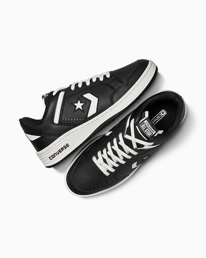 Zapatillas de Baloncesto Converse Weapon Leather Hombre Negras Blancas Chile | C-31047629