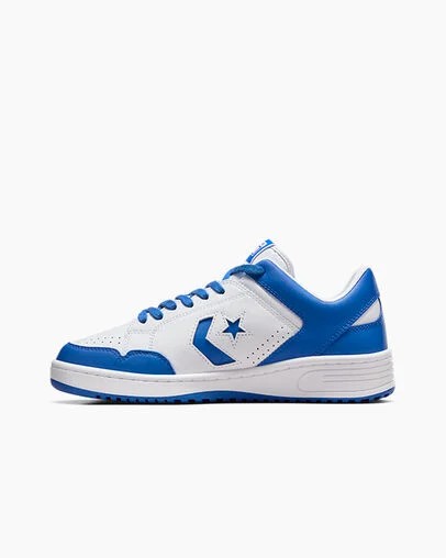 Zapatillas de Baloncesto Converse Weapon Leather Hombre Blancas Azules Chile | C-39648209