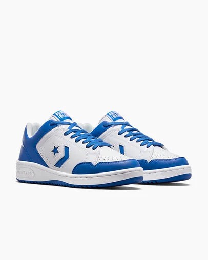 Zapatillas de Baloncesto Converse Weapon Leather Hombre Blancas Azules Chile | C-39648209