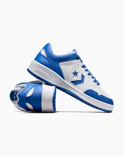 Zapatillas de Baloncesto Converse Weapon Leather Hombre Blancas Azules Chile | C-39648209