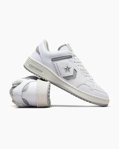 Zapatillas de Baloncesto Converse Weapon Leather Hombre Blancas Gris Chile | C-38192509