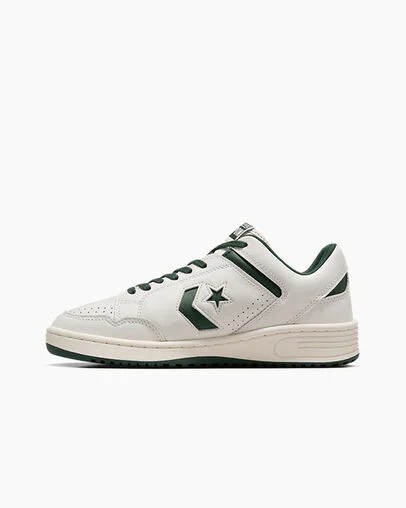 Zapatillas de Baloncesto Converse Weapon Leather Mujer Verde Blancas Chile | C-02731989