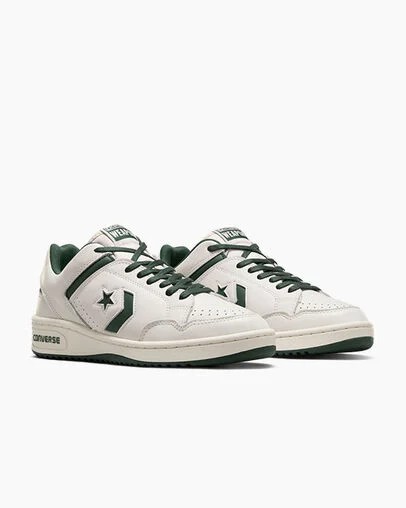 Zapatillas de Baloncesto Converse Weapon Leather Mujer Verde Blancas Chile | C-02731989