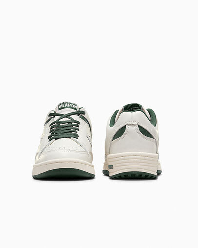 Zapatillas de Baloncesto Converse Weapon Leather Mujer Verde Blancas Chile | C-02731989