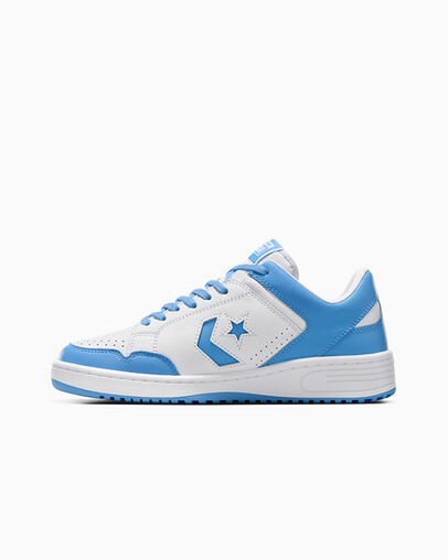 Zapatillas de Baloncesto Converse Weapon Leather Mujer Blancas Azules Chile | C-67304159